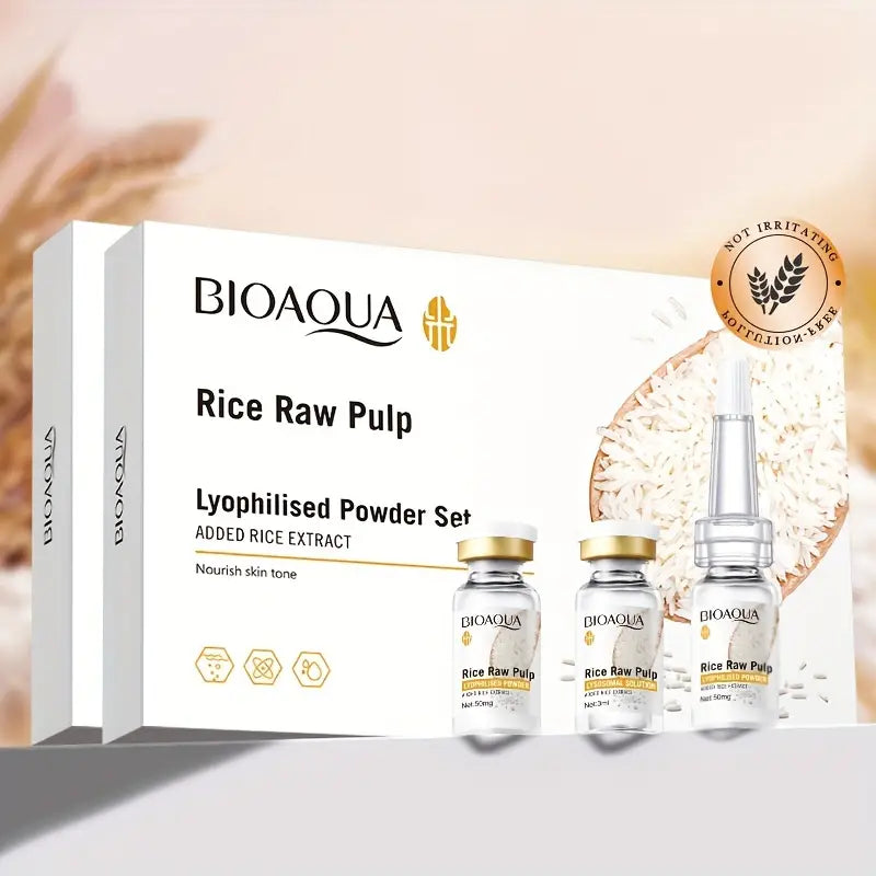 BIOAQUA Polvo Liofilizado de Pulpa de Arroz | Tratamiento Facial Anti-Edad y Aclarante